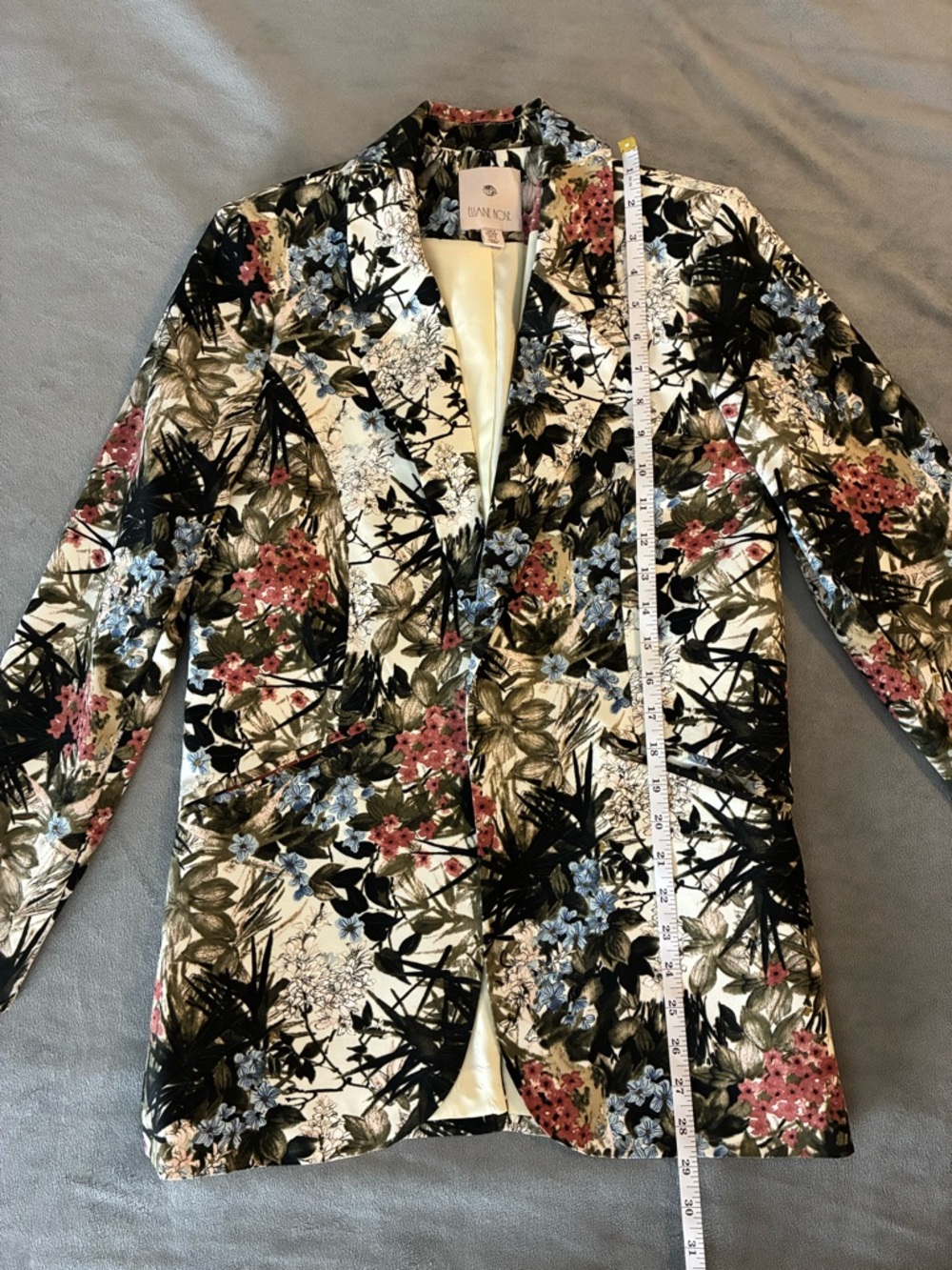 Floral Print Women's Blazer Jacket - Multicolor - Picture 8 of 9